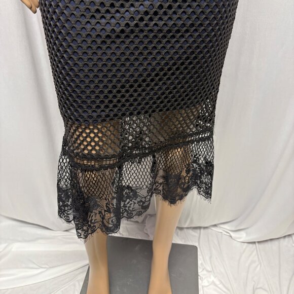 Romeo and Juliet Couture Black Mesh Lace Midi Dress Womens Size Medium NEW - Picture 5 of 10